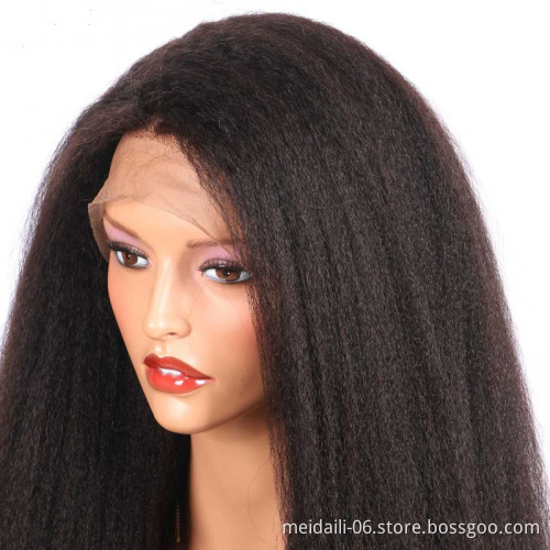 Lace Front Wigs Human Hair For Black Women Swiss Lace Long Style Kinky Straight Wigs With Baby Hair Brazilian Human Hair